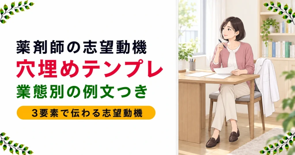 薬剤師の志望動機テンプレート｜業態別の例文と書き方を解説