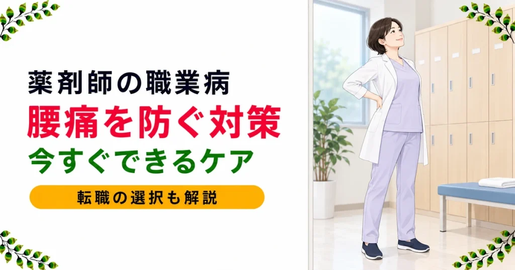 薬剤師の職業病・腰痛の対策は？今すぐできるケアと転職の選択を解説