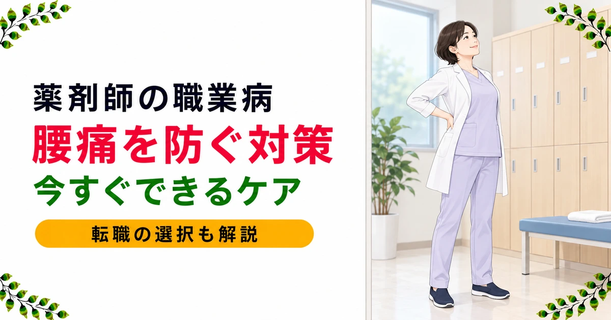 薬剤師の職業病・腰痛の対策は？今すぐできるケアと転職の選択を解説