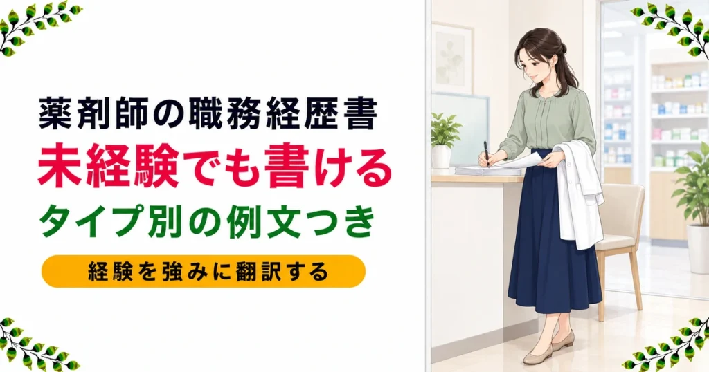 薬剤師の職務経歴書 未経験でも書ける書き方｜タイプ別例文つき
