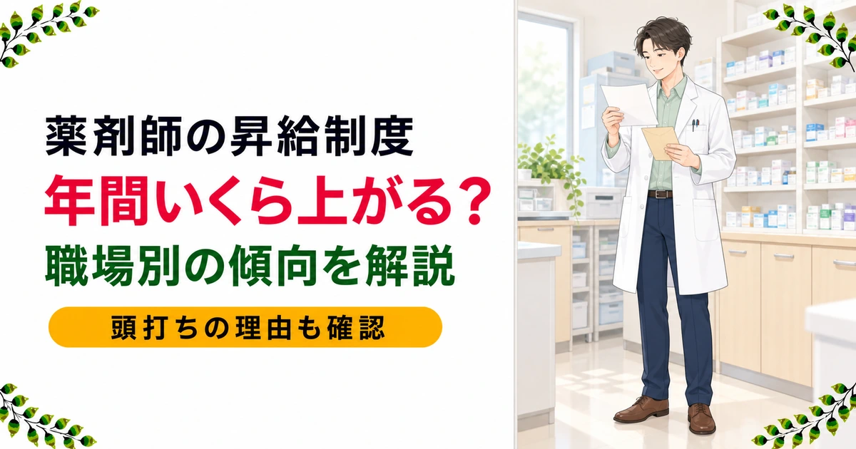 薬剤師の昇給の仕組みとは？年間いくら上がる？職場別の傾向と頭打ちの理由を解説
