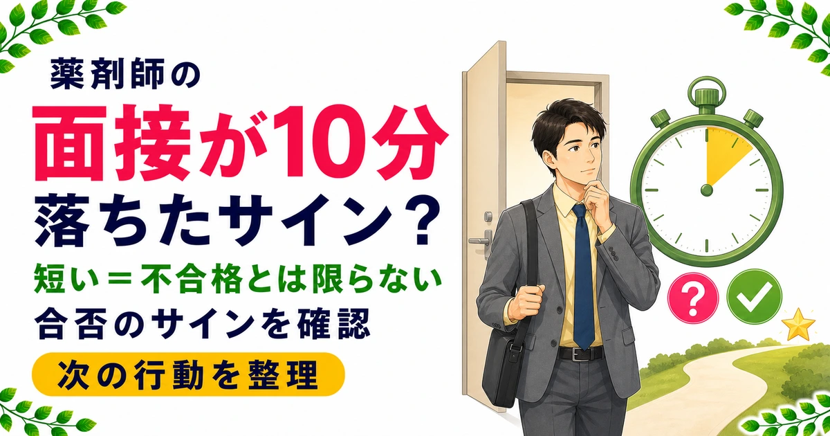薬剤師の面接が10分で終わった｜落ちたサイン？対処を解説