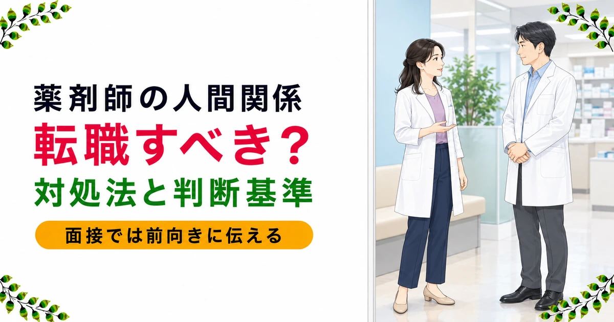 薬剤師の人間関係で転職すべき?対処法5選・決断の3基準・面接の伝え方を解説