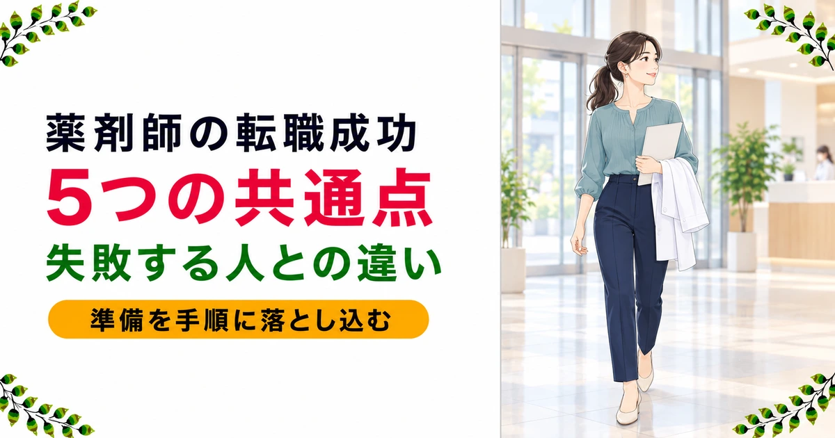 薬剤師の転職で成功する人のパターンとは？失敗との違いを現役が解説
