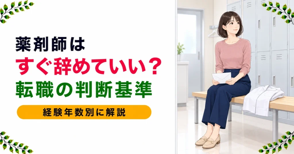 薬剤師はすぐ辞めて転職できる？今すぐOKな判断基準・経験年数別の難易度・面接例文