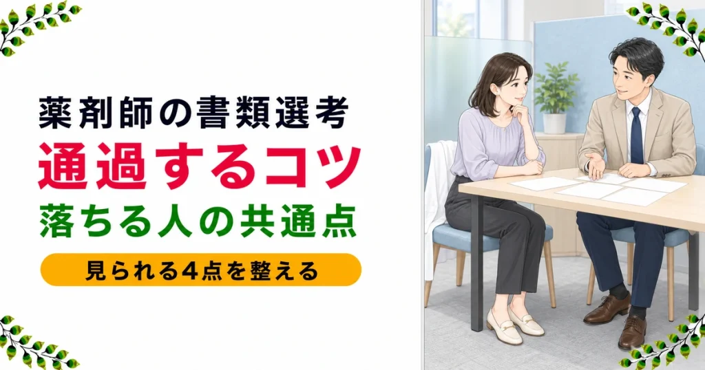 薬剤師の書類選考を通過するコツは？落ちる人の共通点も現役薬剤師が解説