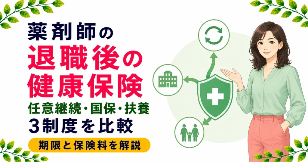 薬剤師の退職後の健康保険手続き｜任意継続・国保・扶養の選び方