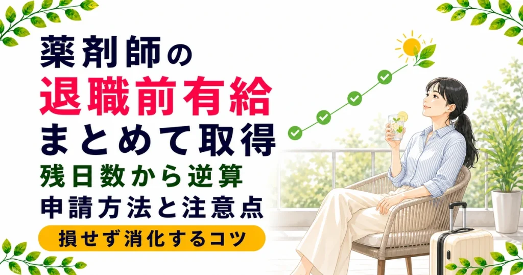 薬剤師の退職前の有給をまとめて取得する方法｜退職日の決め方