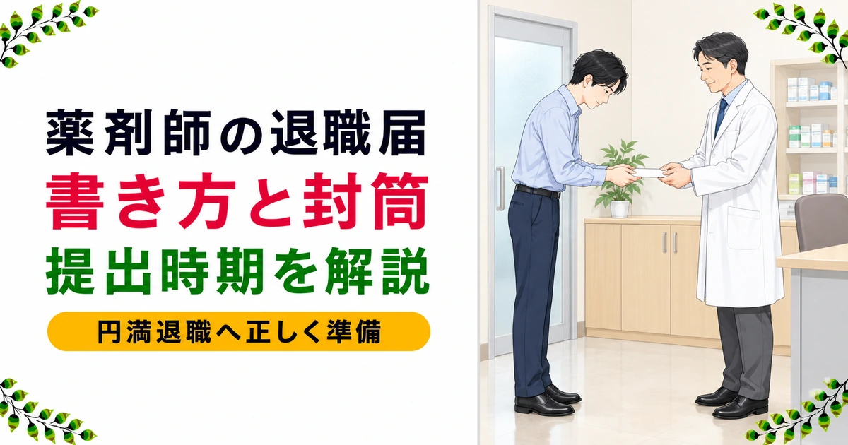 薬剤師の退職届・退職願の書き方【コピペ用テンプレート・封筒マナー付き】