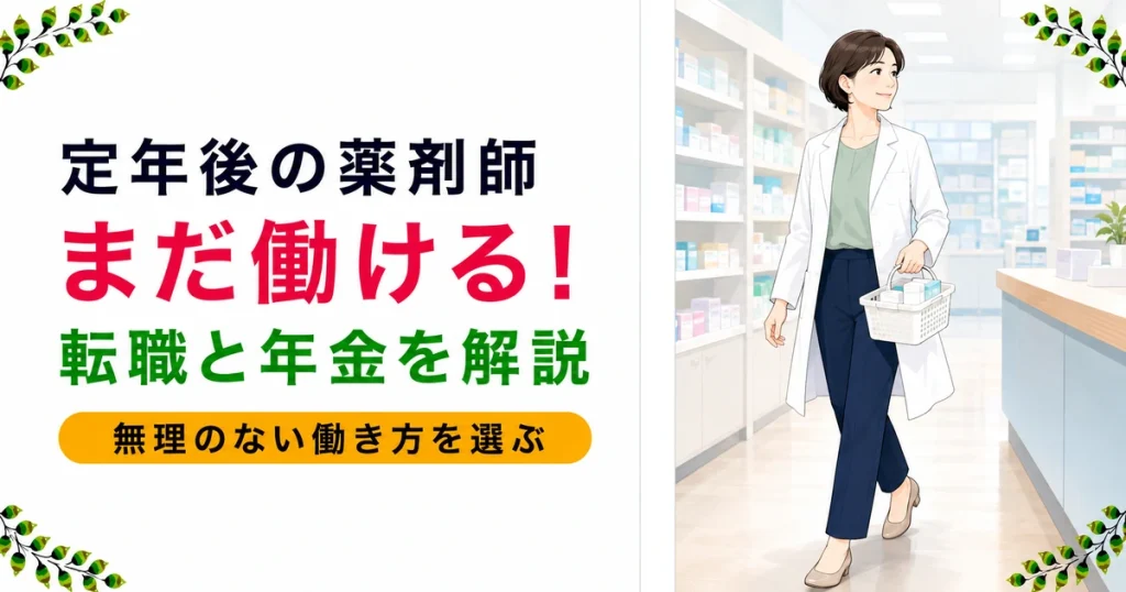 薬剤師は定年後も働ける｜シニアの転職と年金の最新ルール