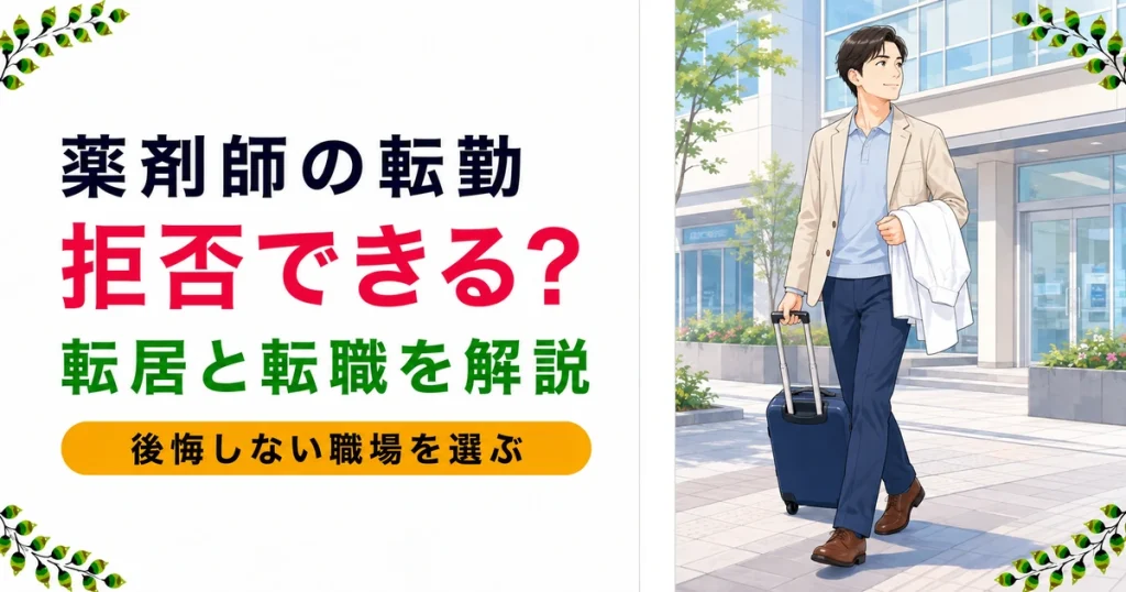 薬剤師の転勤は拒否できる？転居・転職で後悔しない選び方