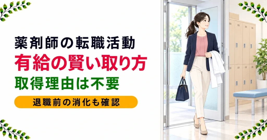 薬剤師の転職活動と有給の使い方｜理由は不要・賢い取り方