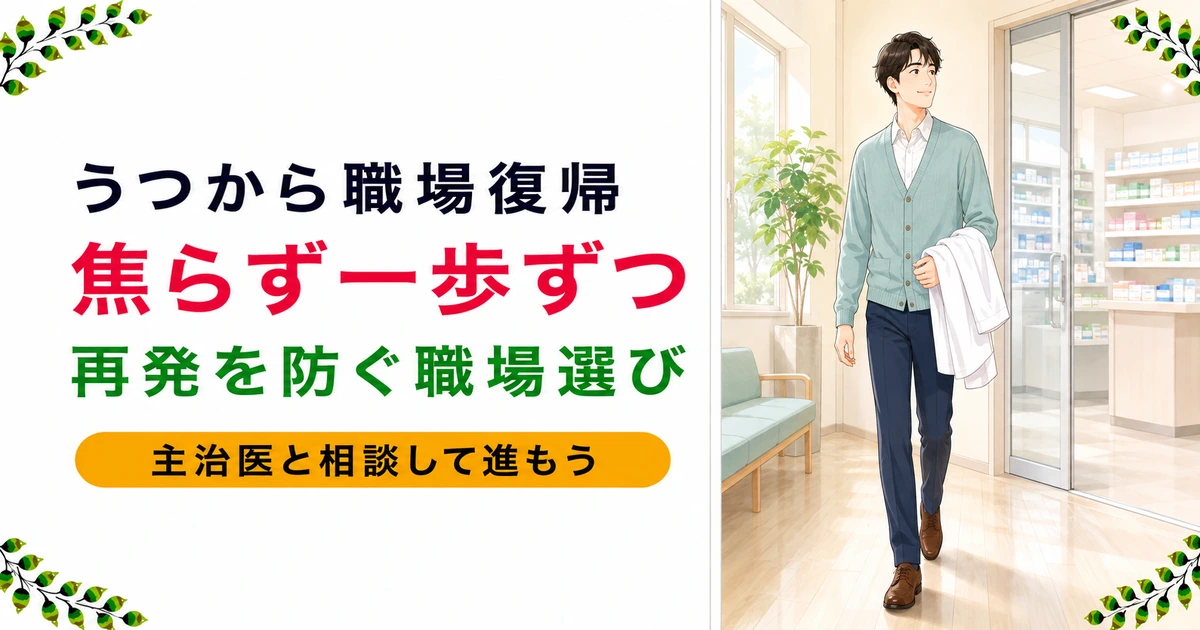 薬剤師がうつから転職・復帰する方法|再発を防ぐ職場選びと進め方を解説