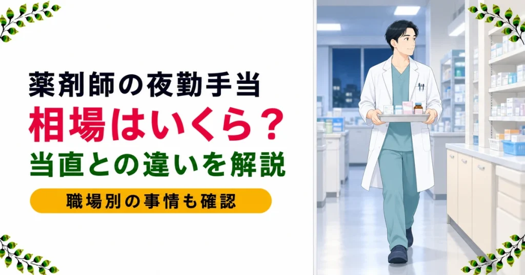 薬剤師の夜勤手当・当直手当の相場は？当直と夜勤の違いを現役薬剤師が解説