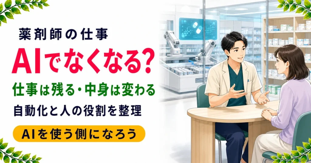 薬剤師の仕事はAIでなくなる？影響と将来を現役薬剤師が解説