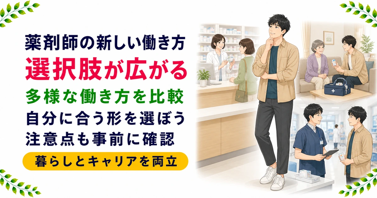 薬剤師の新しい働き方の選択肢｜多様な働き方と選び方を解説
