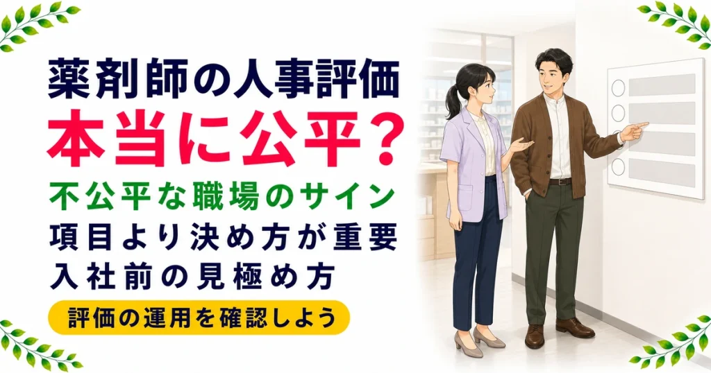 薬剤師の人事評価は公平？不公平な職場の見分け方を現役が解説