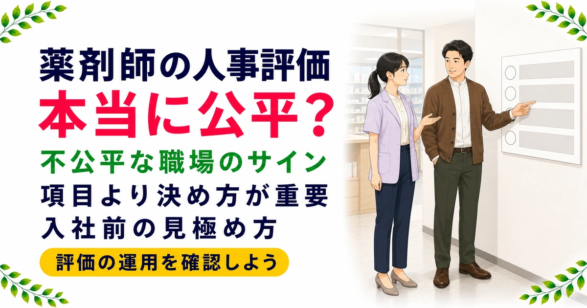 薬剤師の人事評価は公平？不公平な職場の見分け方を現役が解説