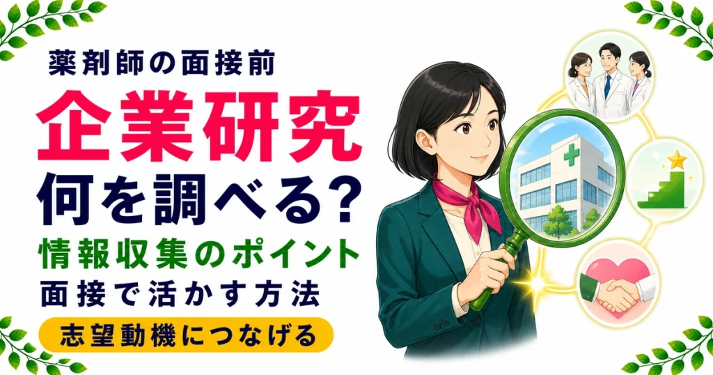 薬剤師の面接の企業研究のやり方｜志望動機に活かす方法も