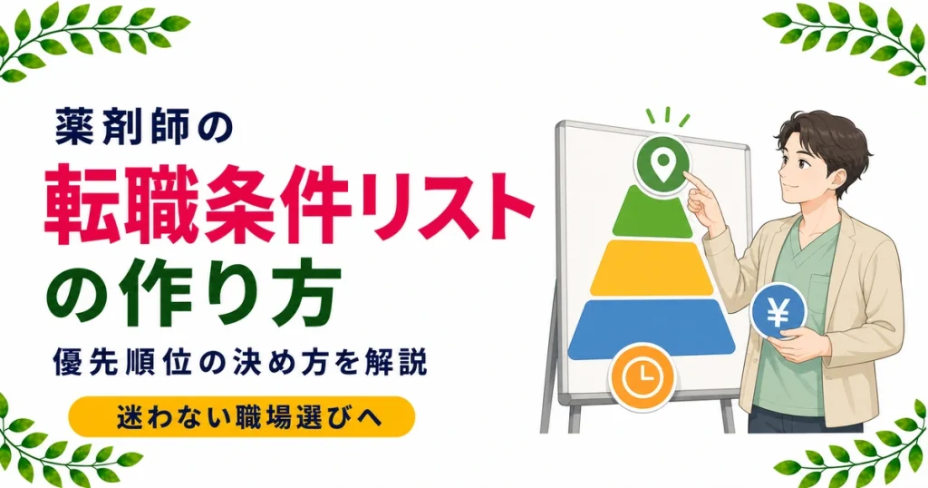 薬剤師の転職条件リストの作り方｜優先順位の決め方を解説