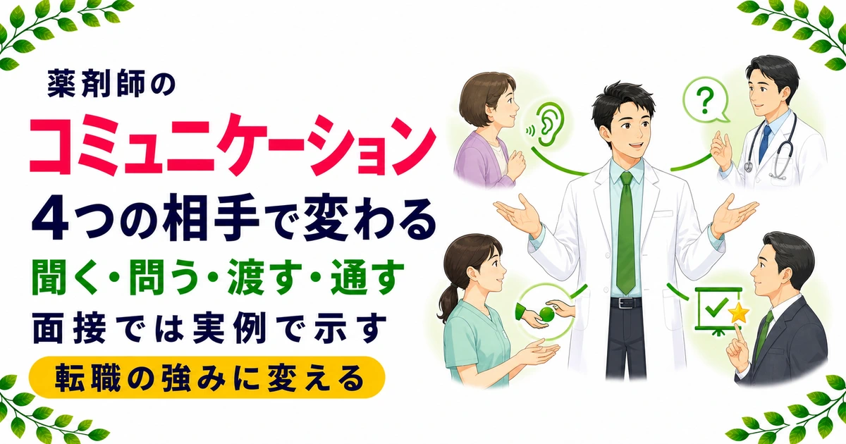 薬剤師のコミュニケーションスキル｜4つの相手別に分解して転職に活かす