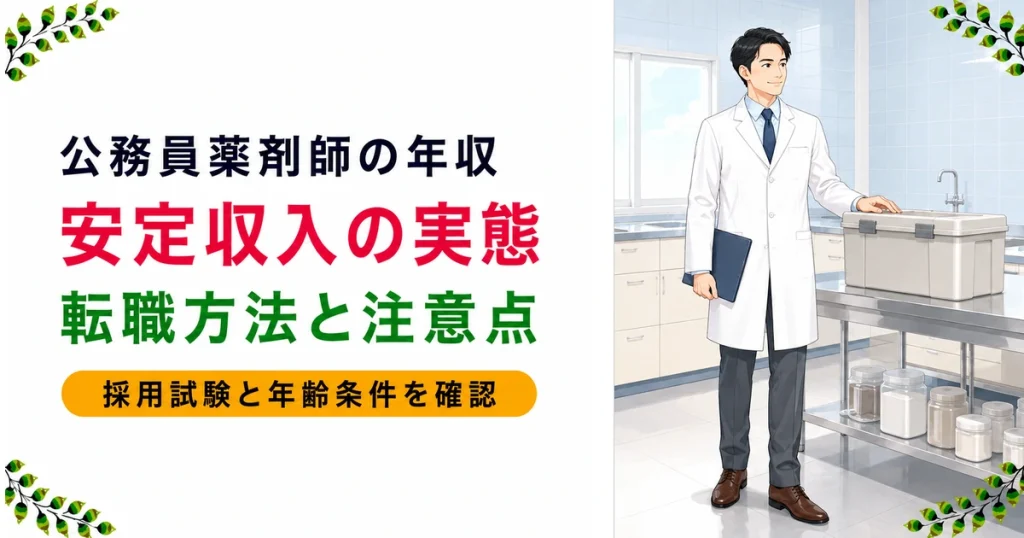 公務員・行政薬剤師の年収はいくら？転職方法を現役が解説