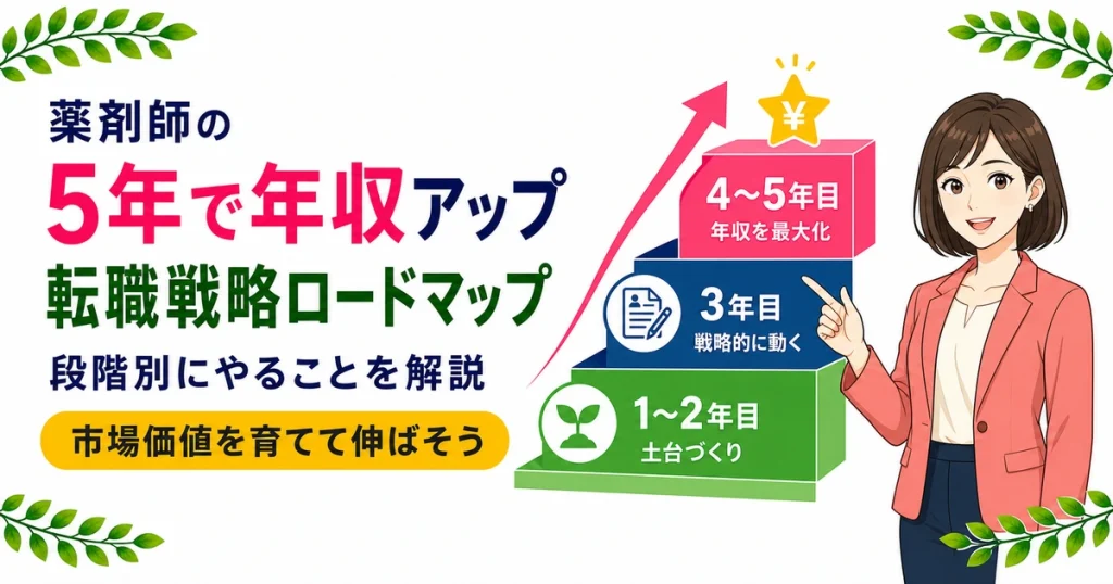 薬剤師が5年で年収を上げる転職戦略｜段階別ロードマップ