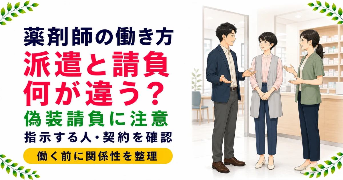 薬剤師の派遣と請負の違い｜偽装請負に注意すべき理由を解説