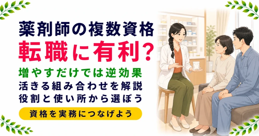 薬剤師の複数資格は転職に有利？影響と活きる組み合わせを解説
