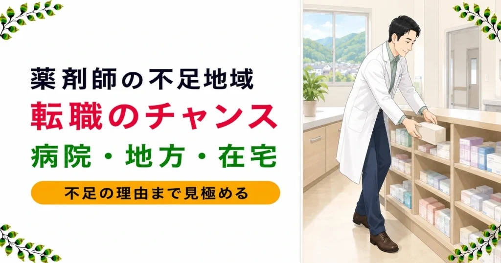 薬剤師の不足地域は転職のチャンス｜どこが足りない？理由と注意点を解説