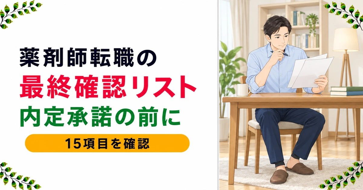 薬剤師が転職で失敗しないための最終確認リスト｜内定承諾前にやること