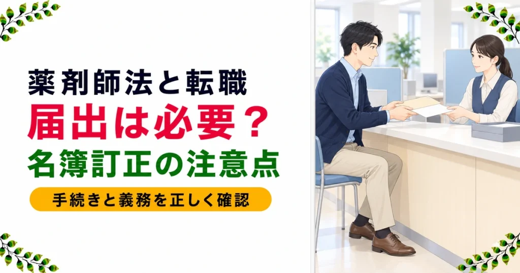 薬剤師法は転職に影響する？届出や名簿訂正の注意点を解説