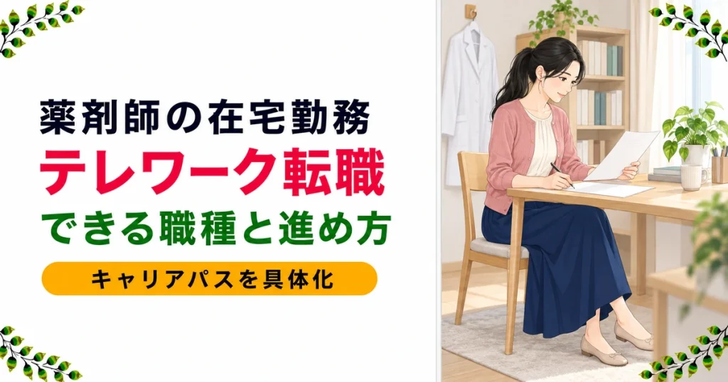 薬剤師の在宅勤務・テレワーク完全ガイド｜できる職種・できない職種と転職キャリアパス