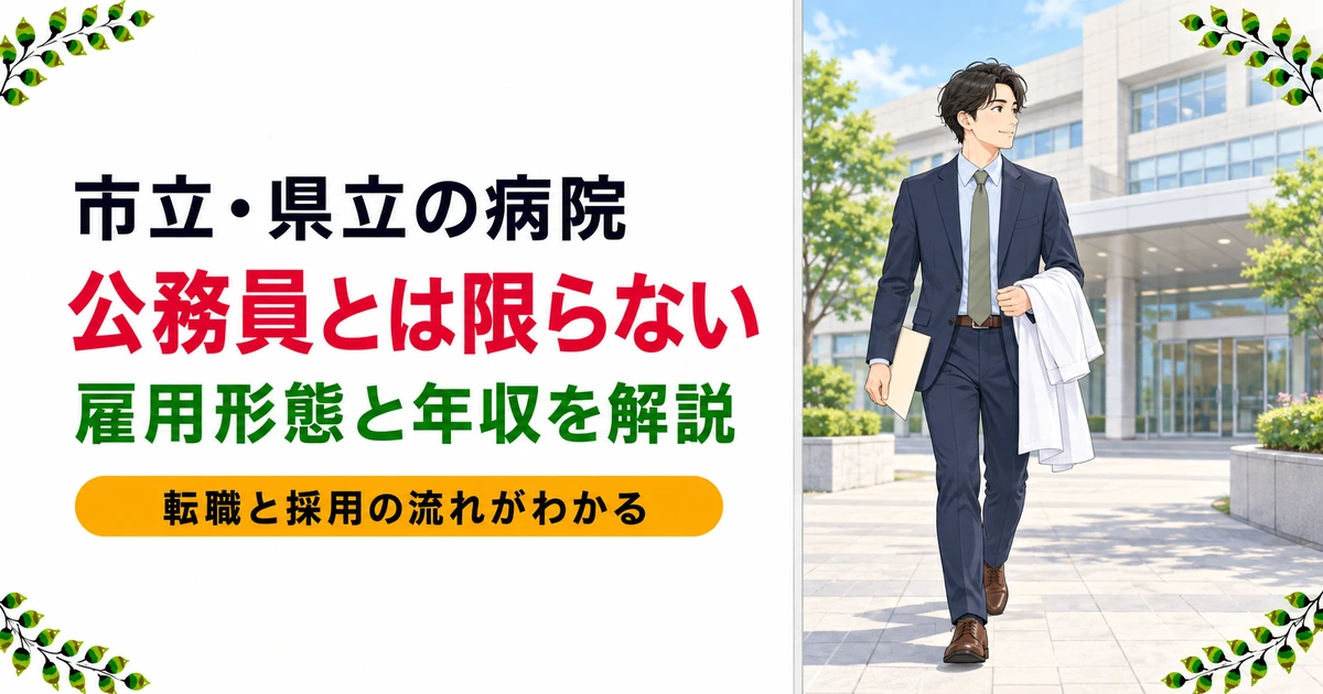 公立病院（市立・県立）の薬剤師は公務員？雇用形態・年収・転職を解説