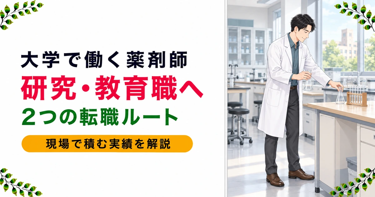 薬剤師が大学の研究・教育職へ転職するには｜2つのルートを解説