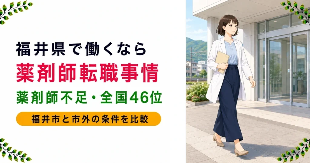 福井県の薬剤師転職ガイド｜年収の傾向と求人事情を現役が解説