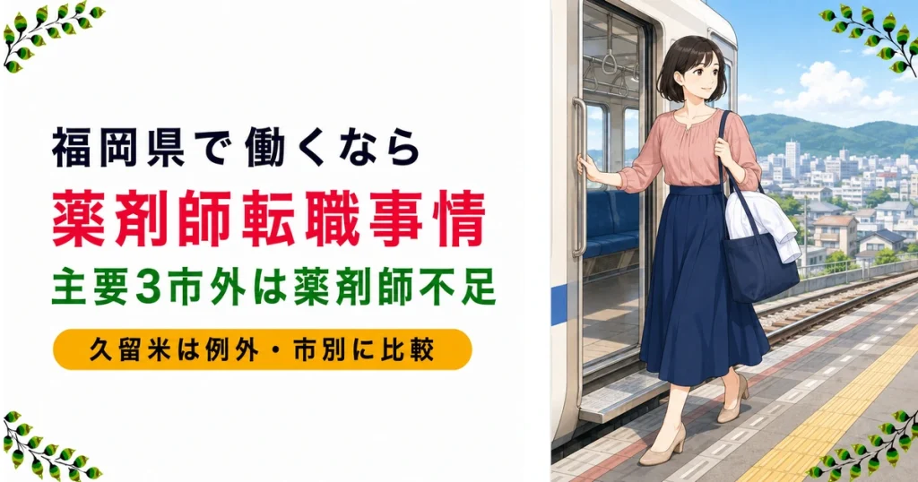福岡の薬剤師転職ガイド｜市内外の年収差と職場の選び方を現役が解説