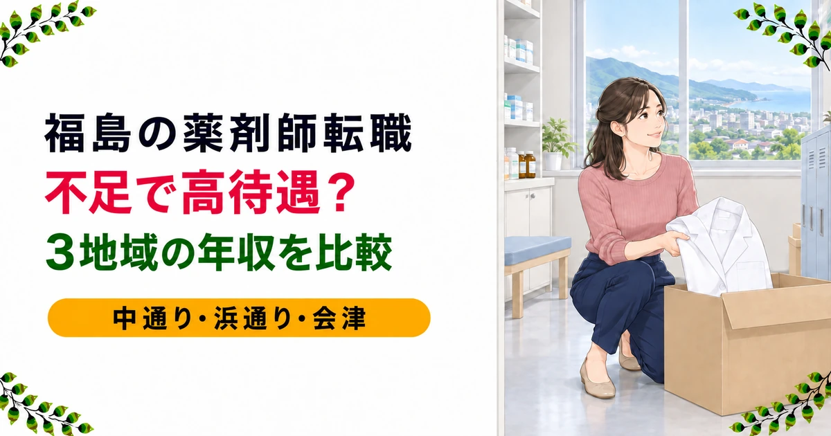 薬剤師の福島転職|不足で高待遇?3地域の年収と選び方を現役薬剤師が解説