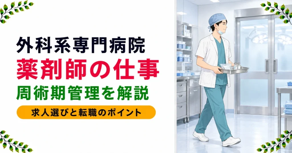外科系専門病院の薬剤師｜周術期管理の仕事と転職のポイント