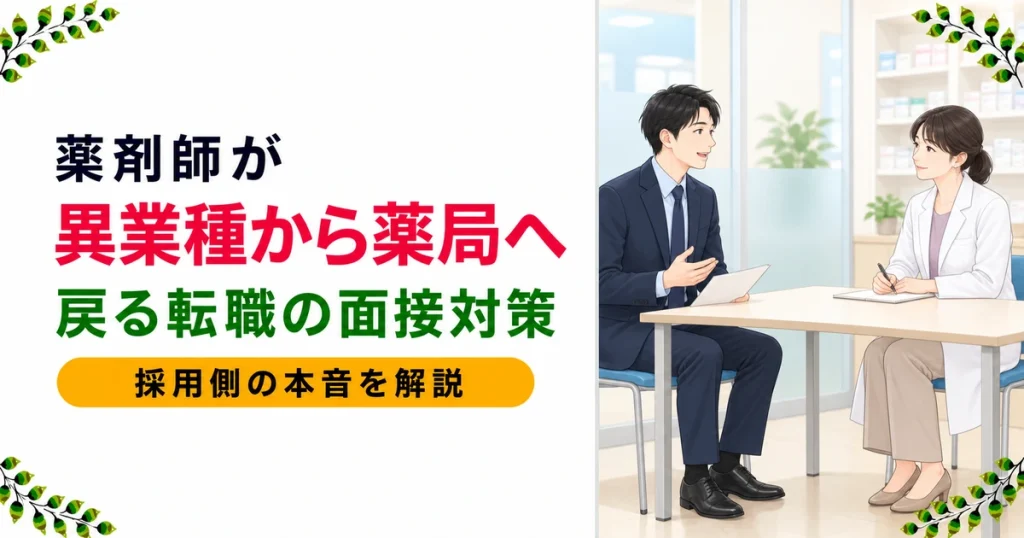薬剤師が異業種から調剤薬局へ戻る転職｜面接で問われる本当のこと