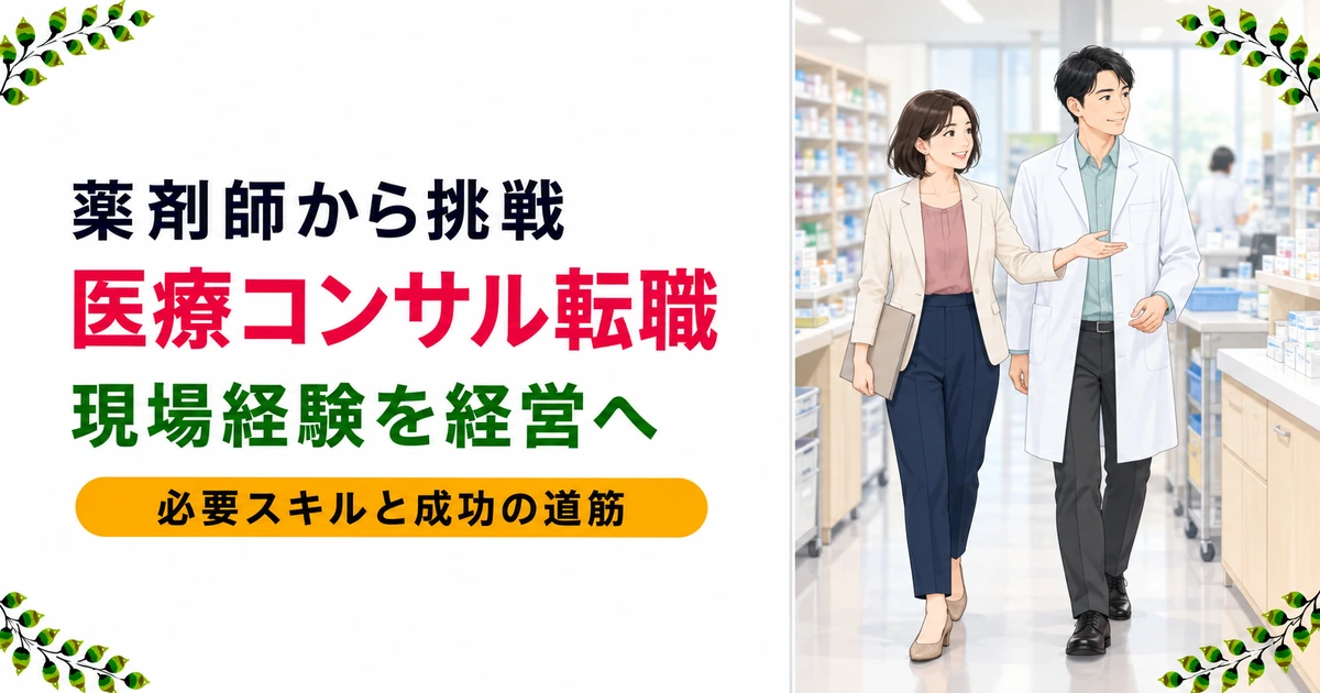薬剤師が医療コンサルティングに転職するには｜仕事内容と必要スキル