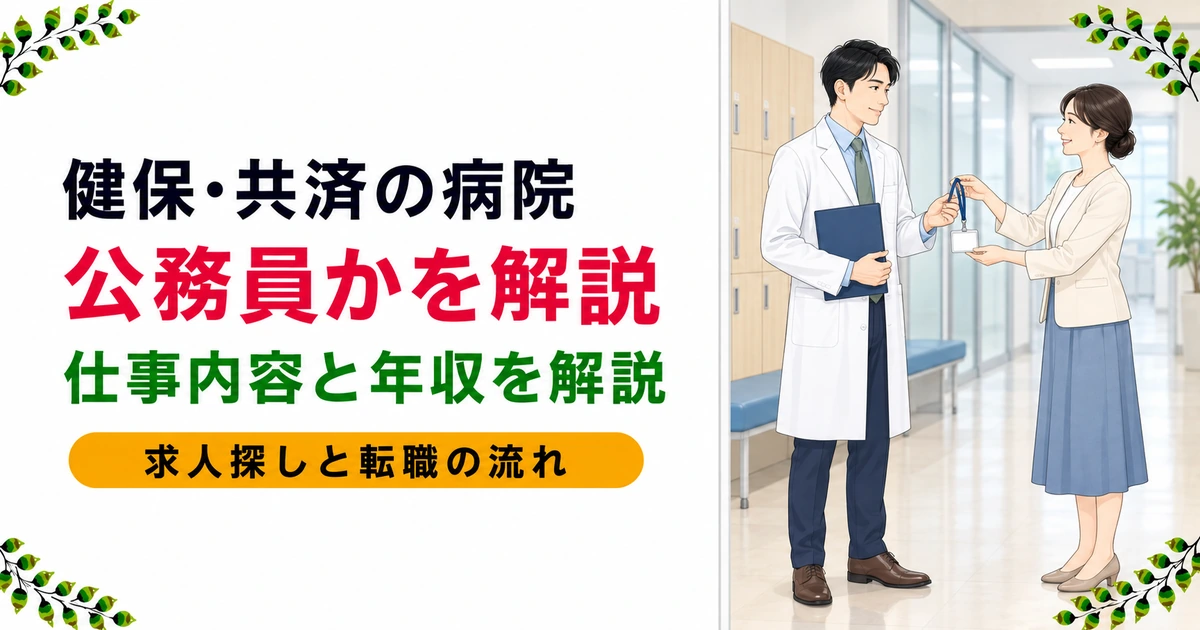 健保組合・共済組合の病院は公務員?仕事内容・年収・転職の流れを解説
