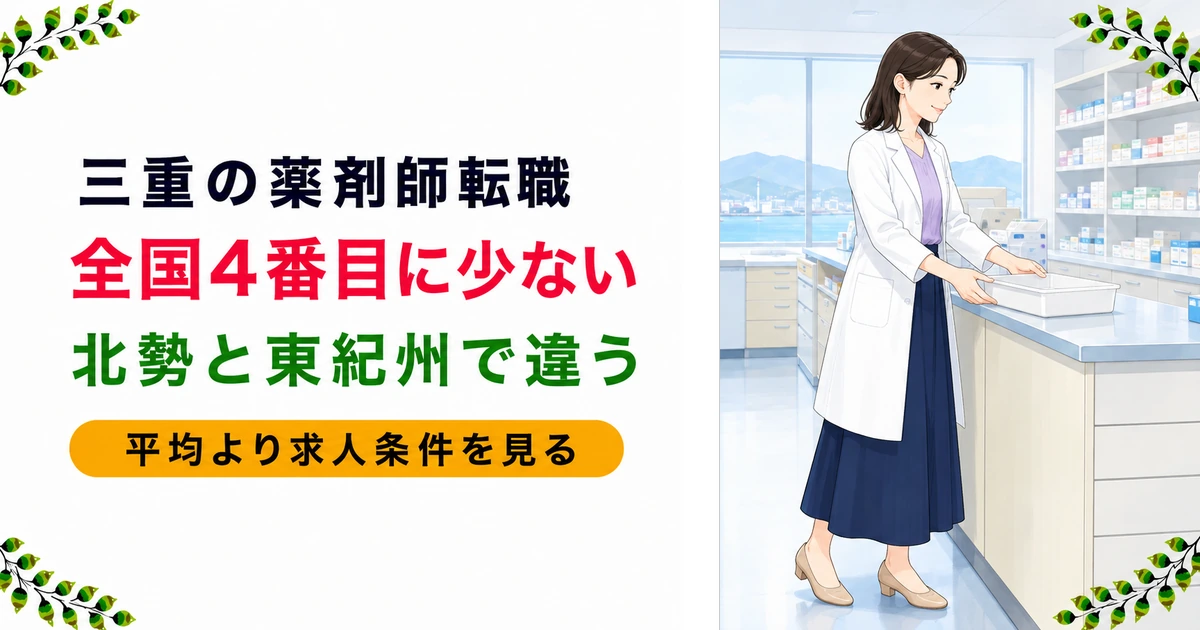 三重県の薬剤師転職ガイド|年収の傾向と求人事情を現役が解説