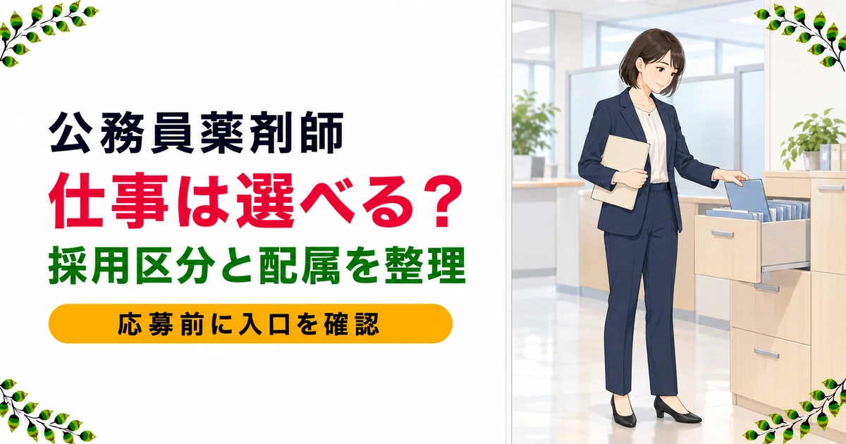 公務員薬剤師とは|職種の全体像と、選べる仕事・選べない仕事