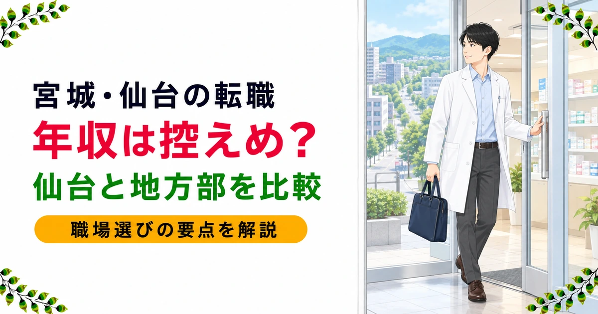 薬剤師の宮城・仙台転職|年収は控えめ?地方部との差を現役薬剤師が解説