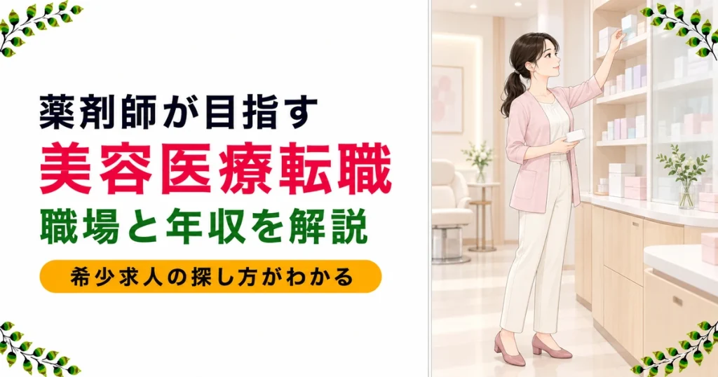 薬剤師が美容医療へ転職｜職場の種類・年収・求人の探し方