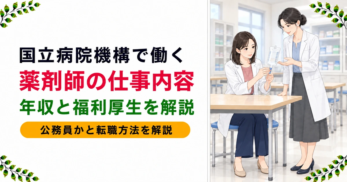 国立病院機構は公務員？薬剤師の仕事・年収・転職方法