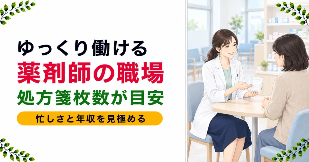 患者が少なくゆっくり働ける薬剤師の職場｜処方箋枚数が目安