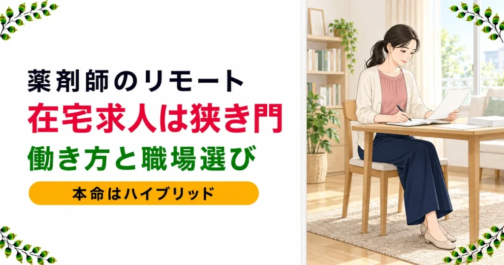 薬剤師がリモートで働くには｜3層で見る在宅の転職先