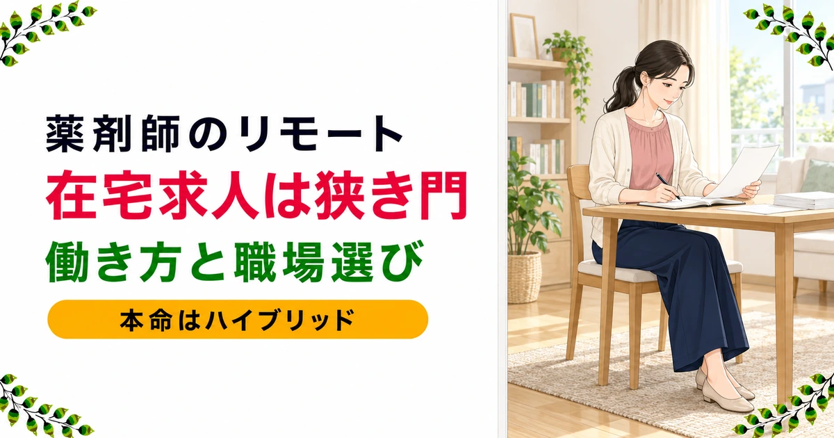 薬剤師がリモートで働くには|3層で見る在宅の転職先